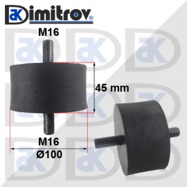 Антивибрационен тампон М16 х Ø100 х 45 mm